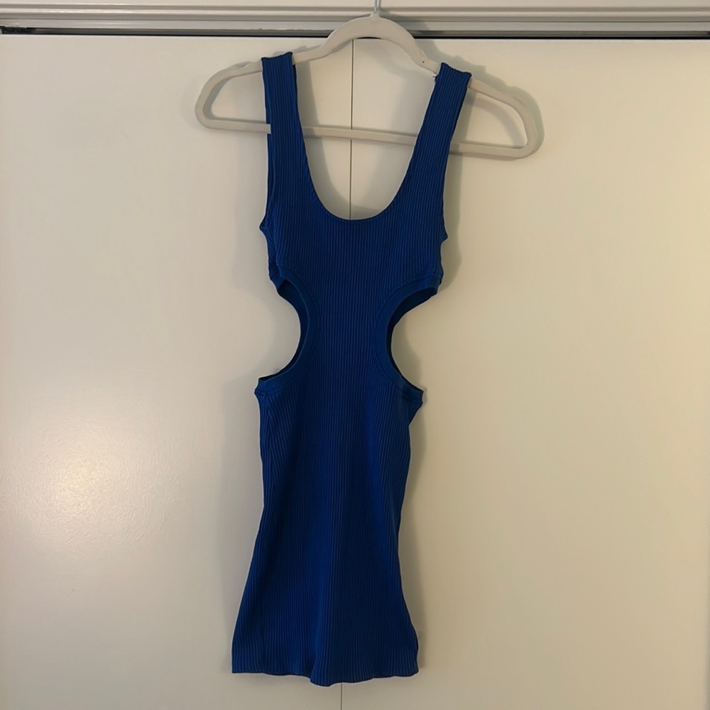 Zara Blue Mini Side Cut Out Dress